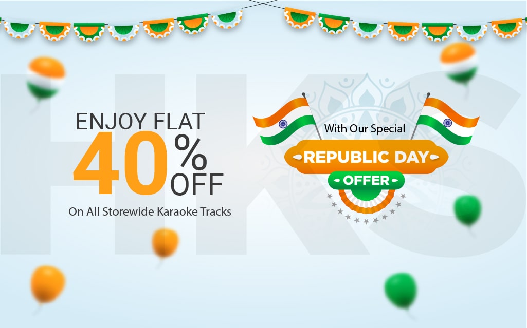 Enjoy Flat 40% Off on All Library Karaoke Tracks with Our Special Republic Day Offer